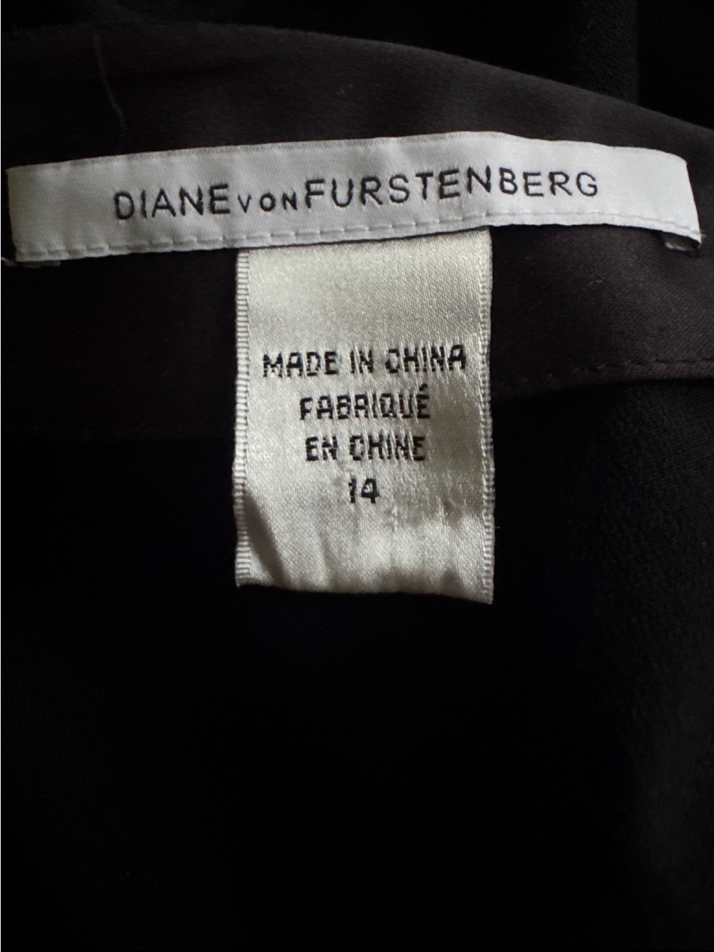 Diane Von Furstenberg Black Square-Neck Helen Dress Size 14 but runs smaller. - Picture 7 of 7